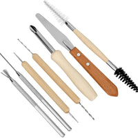 Blisstime - Juego de 30 herramientas para esculpir arcilla, mango de madera, kit de herramientas para tallar cerámica - Arteztik