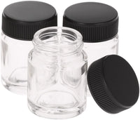 KKmoon 10pcs aerógrafo Botellas & de PP 3/4oz 22 cc Air Brush Botella tarros de vidrio con tapa de plástico (utilizando en aerógrafos - Arteztik
