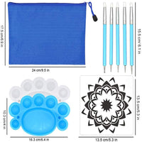 Mandala Juego de herramientas de punteo, kit de herramientas de pintura, pinceles, bandeja de pintura para pintar rocas, colorear, dibujar y dibujar suministros de arte (35 piezas) - Arteztik