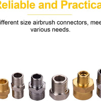 Aibecy - Juego de 9 adaptadores de aerógrafo multitamaño para compresor y manguera de aerógrafo compatible con aerógrafo Badger Paasche Airbrush - Arteztik