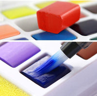 Sethruki Juego de pintura para acuarela, 36 colores vivos en caja de bolsillo con 2 pinceles de acuarela, 1 paleta de colores de acuarela para estudiantes, niños, principiantes - Arteztik
