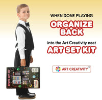 ART CREATIVITY juego de arte de lujo para niños y principiantes, incluye 101 unidades: acuarelas, crayones, marcadores de colores, lápices de colores y más + libro para colorear - Arteztik
