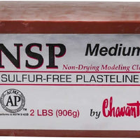 Chavant NSP Medium - 2 libras Arcilla escultora profesional a base de aceite sin azufre, color marrón - Arteztik