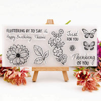 Tikkii - Sellos de silicona para hacer tarjetas y álbumes de recortes, diseño de mariposas y flores (2 unidades) - Arteztik