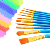 DAIKOYE Juego de pinceles de pintura acrílica, 20 unidades, pinceles de pintura para pintura acrílica al óleo, acuarela, arte de uñas faciales, kit de pintura de pintura de roca corporal (azul y negro, 20 paquetes) - Arteztik
