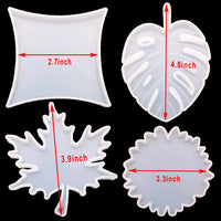 Luckkyme - Juego de 4 moldes de resina de silicona, diseño de hojas irregulares para posavasos, soportes de joyas, tapetes para tazas, decoración del hogar - Arteztik