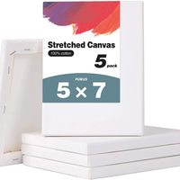 Ozazuco - Lienzo para pintura, 3.9 x 3.9 in, 5 unidades, lienzo blanco en blanco, 100 % algodón, imprimado, para suministros de arte para acrílicos, pintura al óleo, decoración de pared - Arteztik