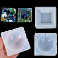 2 moldes para cenicero, resina de silicona transparente epoxi para manualidades, para hacer manualidades para hacer decoración del hogar - Arteztik