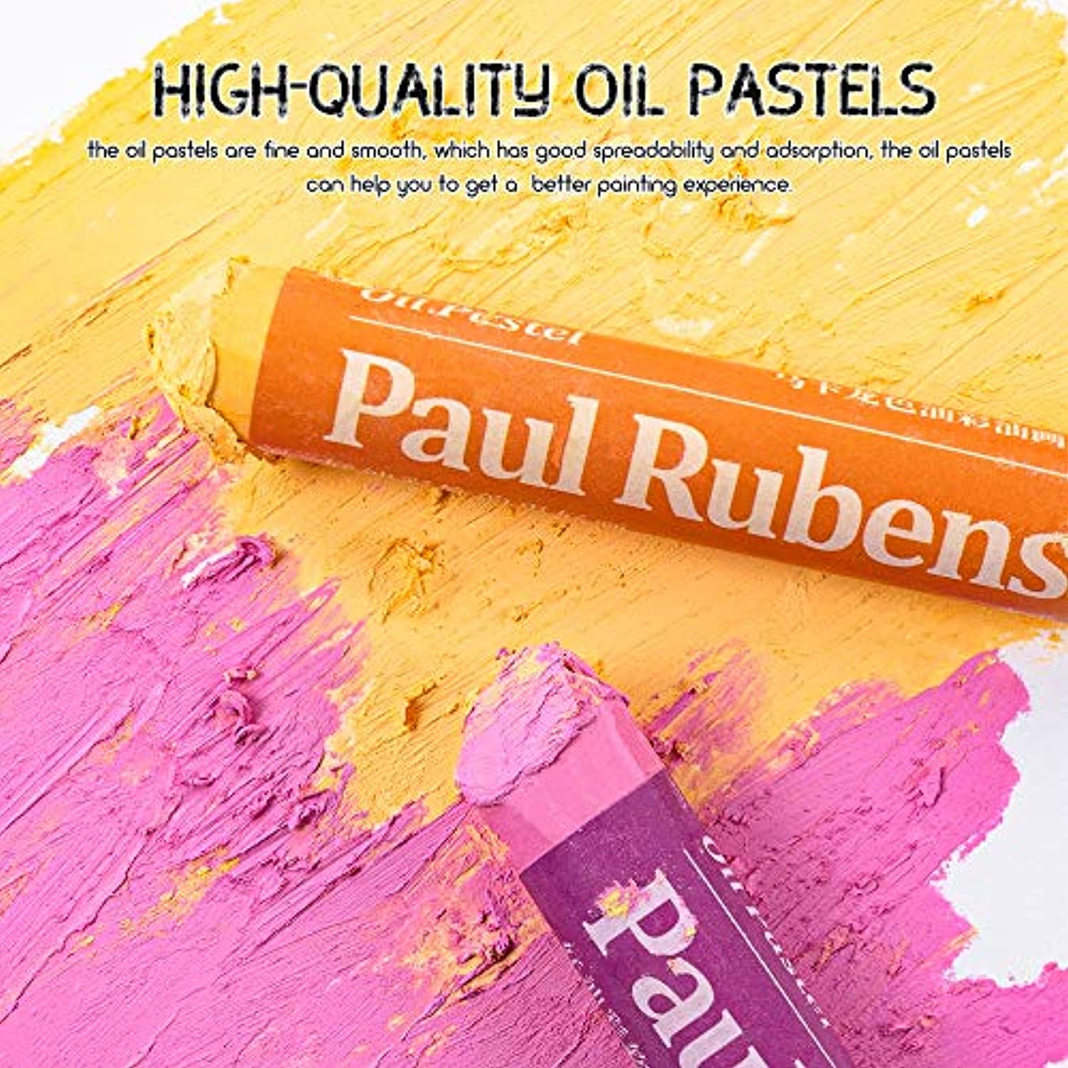 Paul Rubens Oil Pastels 36 Pastel Colors Kit with Drawing Papers