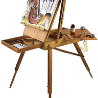 Caballete francés de calidad de artista, madera dura, incluye lienzo de 16 x 20 edición especial de regalo - Arteztik