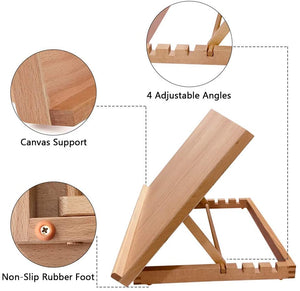 Pizarra de dibujo para artistas, tamaño A3, madera de haya, caballete de escritorio ajustable de 4 posiciones, caballete de escritorio para pintar, apto para niños, principiantes y artistas profesionales - Arteztik