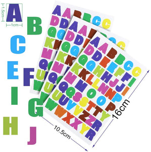 Acmer - 80 hojas de pegatinas de letras coloridas con letras del alfabeto, pegatinas de cartulina para tarjetas de fotos de niños, álbum de fotos - Arteztik