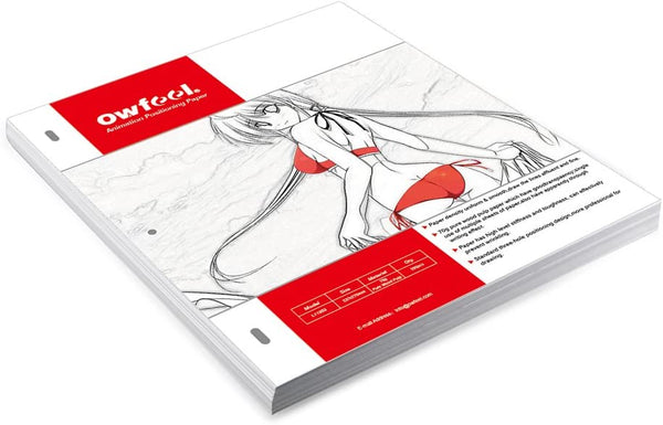 Owfeel Pack de 200pcs 237 mmx270 mm manga Cómic dibujo 70 g papel blanco animación Original Papel de posicionamiento - Arteztik