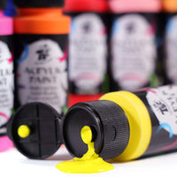 TBC The Best Crafts juego de pintura acrílica premium, 24 colores brillantes (2.0 fl oz, 2 oz. Pintura acrílica grande para principiantes y artistas. - Arteztik