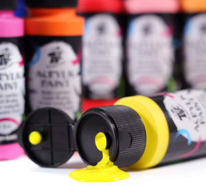 TBC The Best Crafts juego de pintura acrílica premium, 24 colores brillantes (2.0 fl oz, 2 oz. Pintura acrílica grande para principiantes y artistas. - Arteztik