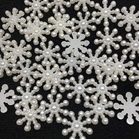 CHXIHome - 100 piezas de copo de nieve con forma de perla, cardmaking CraftWhite Decoración para manualidades, decoración de Navidad, copo de nieve con espalda plana perla - Arteztik
