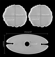 Fashionclubs 3 moldes de resina de silicona, moldes de resina para botellas, soporte para copas de viento, molde de resina epoxi de fundición irregular, moldes de ágata para hacer bandejas de vino, posavasos, decoración del hogar - Arteztik
