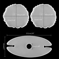 Fashionclubs 3 moldes de resina de silicona, moldes de resina para botellas, soporte para copas de viento, molde de resina epoxi de fundición irregular, moldes de ágata para hacer bandejas de vino, posavasos, decoración del hogar - Arteztik
