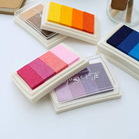 Almohadilla de tinta para sellos de manualidades, color de bricolaje, almohadilla de tinta de 20 colores para sellos de papel, tela de madera, sello de goma para niños, tarjeta de álbumes de recortes para hacer hermosos colores solubles en agua - Arteztik
