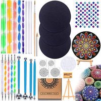 31 piezas Mandala Dotting Kit de herramientas con 3 Negro Cartón, Mandala Stencil Ball Stylus Paint Tray para Pintura Rocas, Mandella Arte y Dibujo - Arteztik