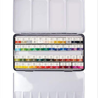 Mungyo Professional Half Pan Size Water Colors Set in Tin Case/Paleta de mezcla integral en la tapa (48 colores)-Limited Edition - Arteztik