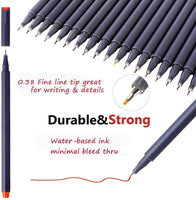 Bolígrafos de punta fina para planificador de diario, bolígrafos de colores, rotuladores de punta fina, bolígrafos de punta fina porosos, bolígrafos de punta fina, bolígrafos para revista, escritura de notas, toma de calendario, agenda de colorear, arte e - Arteztik
