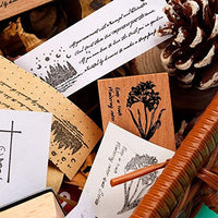 3 sellos de goma con almohadilla de tinta Dizdkizd, estampados florales vintage, sellos de madera para manualidades, álbumes de recortes, invitaciones de boda, planificadores y diarios - Arteztik