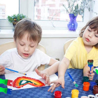 Kit de pintura de aprendizaje temprano para niños, brochas de pintura de esponja para niños, para aprender a hacer tú mismo, incluye esponja de espuma con patrón de flores y 26 alfabetos ingleses, 47 piezas - Arteztik