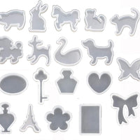 19 piezas de moldes de resina de animales surtidos, bandejas de silicona, juego de mariposa, caballo, gato, caballo, joyería de fundición para manualidades - Arteztik