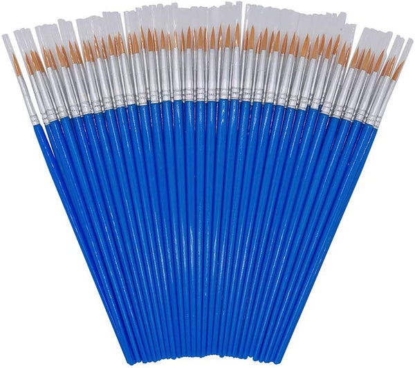 SUNKISTY - Pinceles de pintura para niños con puntas planas y redondas, 60 unidades - Arteztik