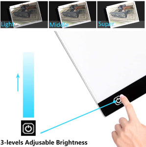 A4 caja de luz, btggg Portable LED Tracing Light Pad Arte Tatuaje regulable Brillo LED Bloc de dibujo cuadro Stencil con cable de alimentación USB [flicker-free] [Protección de los ojos de la visualización] - Arteztik