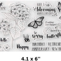 Tikkii - Sellos de silicona para hacer tarjetas y álbumes de recortes, diseño de mariposas y flores (2 unidades) - Arteztik