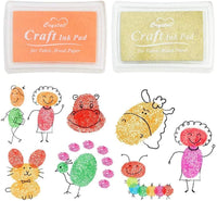 Paquete de 10 almohadillas de tinta para manualidades con diseño de arcoíris para los dedos, para profesores, niños, para hacer tarjetas con huella dactilar, lavables, negro, dorado, azul, rosa - Arteztik
