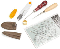 27 piezas de herramientas de mano de cuero para costura a mano, para costura de puntos, punzonado, costura de agujas, cunas de dedos, principiantes, profesionales de cuero, bricolaje - Arteztik
