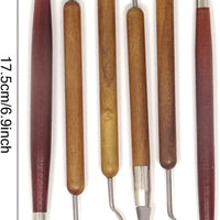 Honbay 6 piezas mango de madera doble extremo herramientas de modelado arcilla escultura herramientas - Arteztik