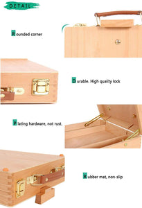 Caballete de mesa ajustable, caballete de madera de haya premium, funda de almacenamiento portátil de madera, cómoda y portátil para transportar - Arteztik