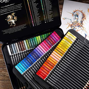 72 lápices de colores para libros de colorear para adultos; serie mejorada prémium de la serie "suave", plomo con colores brillantes de Castle Art Supplies - Arteztik