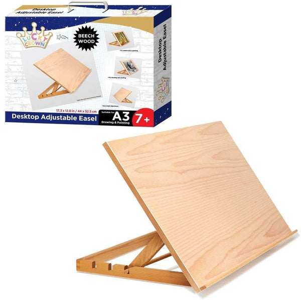 Lucky Crown US Art Mesa de escritorio ajustable de madera – peso ligero, caballete con fuerte apoyo - Arteztik