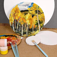 Paneles redondos de pintura precebados, 3 unidades de tablas de decoración talladas de 16.0 in para manualidades, acrílico, aceite, gouache, pinturas de témpera y medios de arte mojado. - Arteztik
