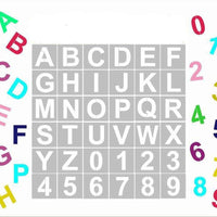 Plantillas de letras del alfabeto, 36 plantillas reutilizables de plástico para números de letra, plantillas de arte para madera, pared, tela, roca, pizarra, señalización (3.0 in) - Arteztik