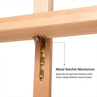 MEEDEN - Caballete de madera de haya maciza mediana con marco en H para estudio de trabajo mediano, caballete ajustable para pintura de piso, soporte para lienzos de hasta 48 pulgadas - Arteztik
