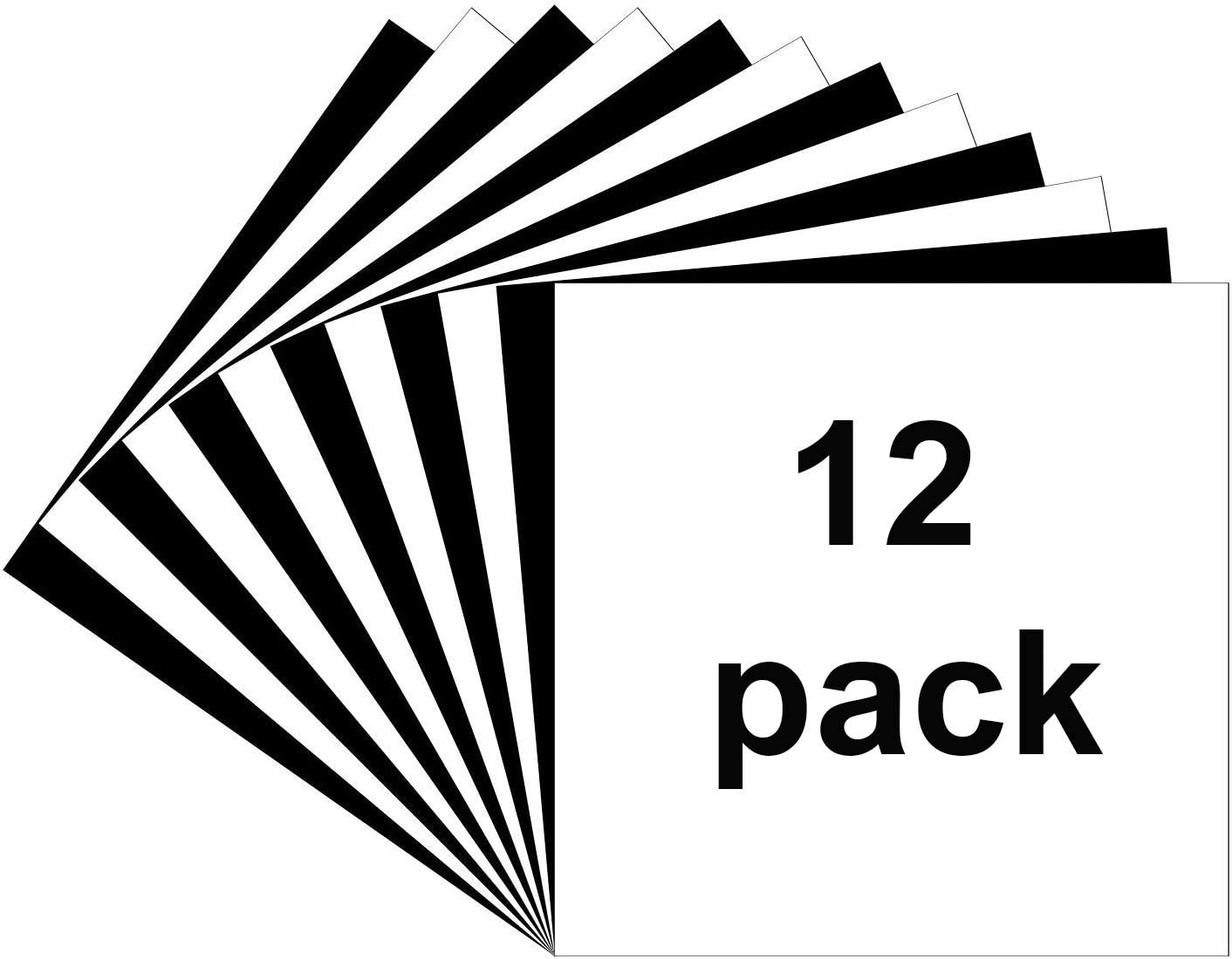 Hojas de vinilo adhesivo permanente blanco de 12 x 12 pulgadas, paquete de  5 unidades de vinilo blanco brillante ORACAL 651 para marcado en interiores