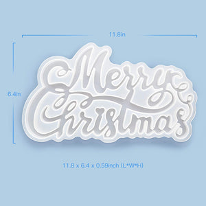 Panamalar - Molde de resina de silicona con letra navideña 3D, moldes de resina epoxi de silicona, para manualidades hechas a mano, adornos de Navidad, decoración del hogar, regalo de Navidad - Arteztik