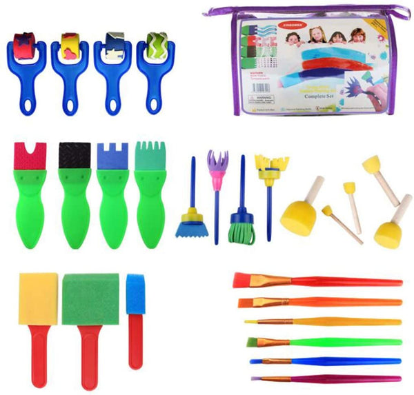 26 piezas de rodillos de pintura para niños, seguras, duraderas, para niños, herramientas de pintura para niños pequeños - Arteztik