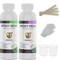 Bloombee resina epoxi transparente, 16oz cuando se mezcla, relación 1:1 2 partes resina epoxi, revestimiento para joyas de resina, pinturas acrílicas, moldes, mesas de río, kit de fabricación de arte vasos - Arteztik