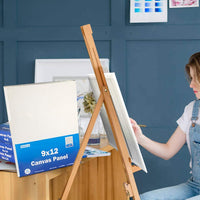 Zacklla Painting Canvas Panels Multi Pack, 8x8", 8x10", 10x10", 9x12" Set de 48, Canvas Boards for Painting - Arteztik