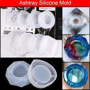 3 moldes para cenicero, de resina de silicona transparente, para manualidades, para hacer decoración del hogar - Arteztik