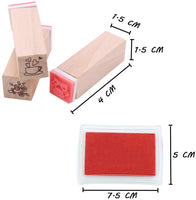 Heatoe - Juego de 25 sellos con diseño de diario de amor con 1 almohadilla roja de sello, sellos de goma de madera, sellos de flores naturales con caja de almacenamiento de madera - Arteztik
