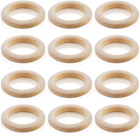 SKPPC 36 anillos de madera naturales sin terminar con círculo de madera para anillos de cortina de bricolaje, joyería colgante y fabricación artesanal, 2.4 in - Arteztik
