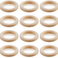 SKPPC 36 anillos de madera naturales sin terminar con círculo de madera para anillos de cortina de bricolaje, joyería colgante y fabricación artesanal, 2.4 in - Arteztik